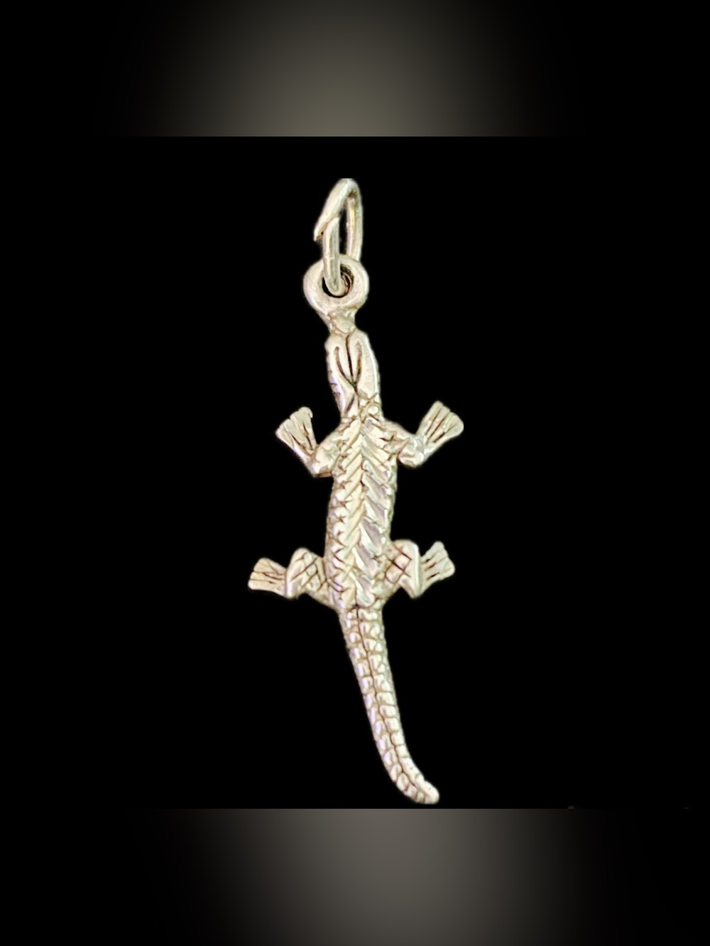Vintage Sterling Silver Alligator Crocodile Charm 3D Reptile Pendant